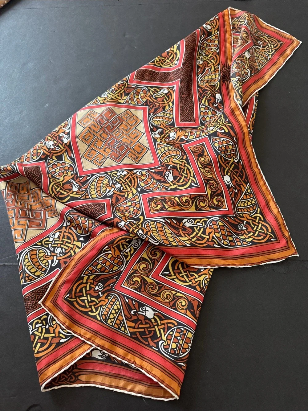 Past Times Vintage Abstract Silk Scarf